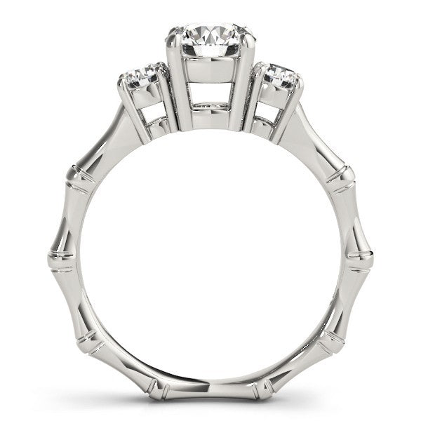 Lab Grown Round Cut Diamond 3 Stone Engagement band Platinum