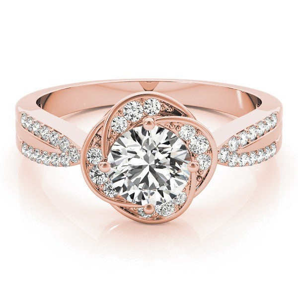 Lab Grown Round Diamond Halo Engagement Ring