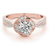 Lab Grown Round Diamond Halo Engagement Ring