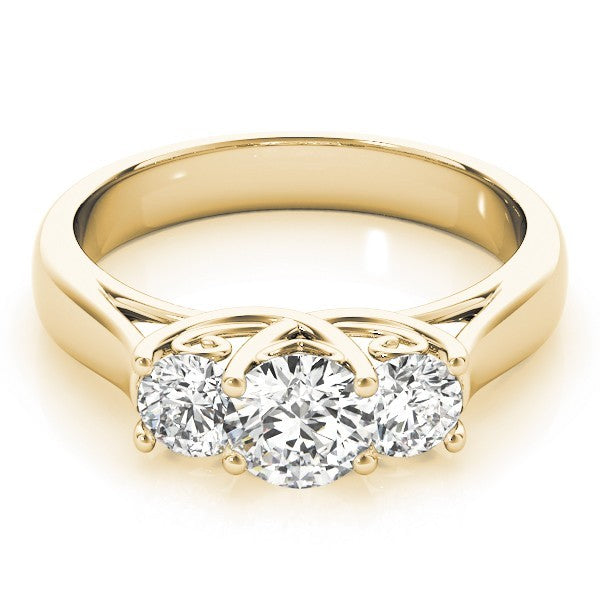 Lab Grown Diamond 3 Stone Engagement Ring Platinum DE/VS 2CT