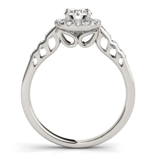 Lab Grown Round Cut Diamond Halo Engagement Ring