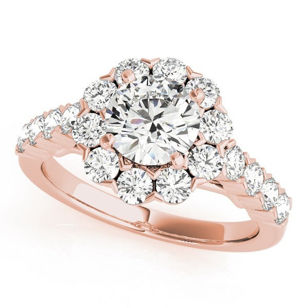 Lab Grown Round Diamond Halo Engagement Ring