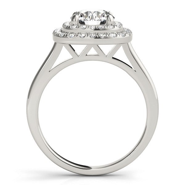 2.00Ct Lab Grown Round Diamond Halo Engagement Ring 18K Yellow Gold