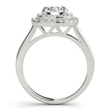 2.00Ct Lab Grown Round Diamond Halo Engagement Ring 18K Yellow Gold