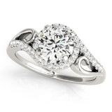 Lab Grown Round Diamond Halo Engagement Ring