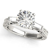 Lab-Grown Round Diamond Trilogy Engagement Ring Platinum