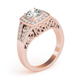 Lab Grown Round Diamond Halo Engagement Ring