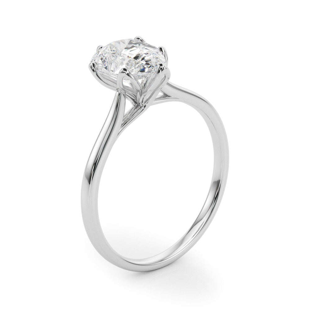 IGI 5.00 Ct F/VS Pear shape Lab Grown Diamond Solitaire Engagement Ring Platinum