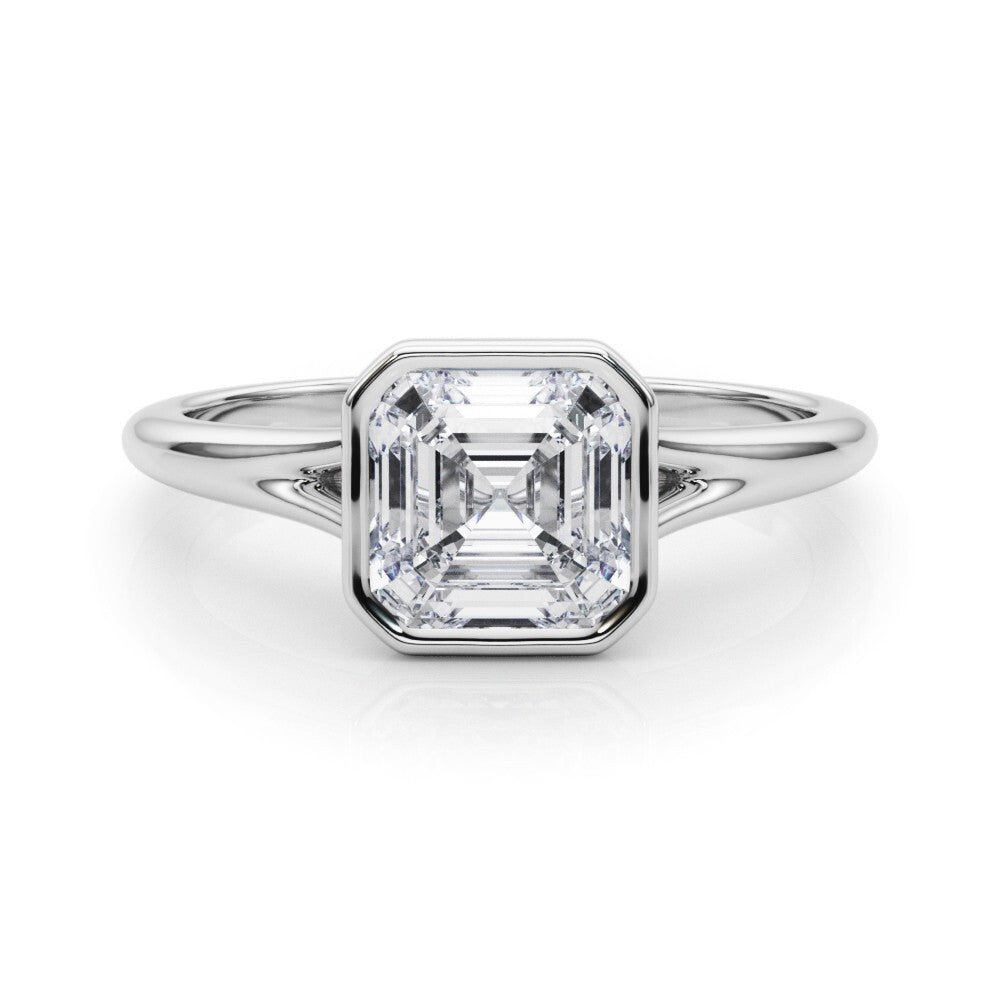 IGI Certified Lab Created D/VS Asscher Cut Diamond Solitaire Engagement Ring