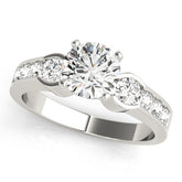 Lab Grown Round Cut Diamond 3 Stone Engagement Ring Platinum