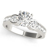 Lab Grown Round Cut Diamond 3 Stone Engagement Ring Platinum