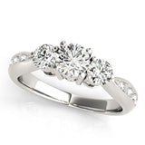 0,50 ct bis 2,00 ct DE/VS Labor-Diamant-Rundring mit drei Steinen aus Platin