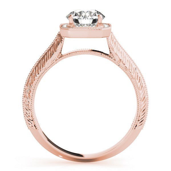 Lab Grown Round Diamond Halo Engagement Ring