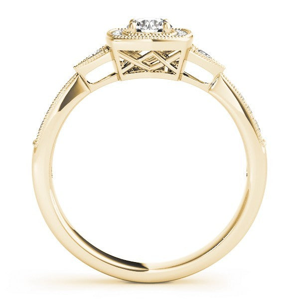Lab Grown Round Diamond Halo Engagement Ring