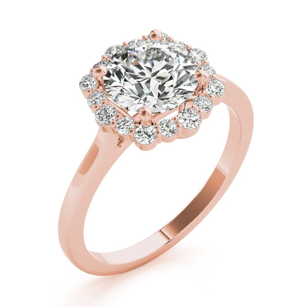 Lab-Grown Diamond Halo Engagement Ring in Platinum