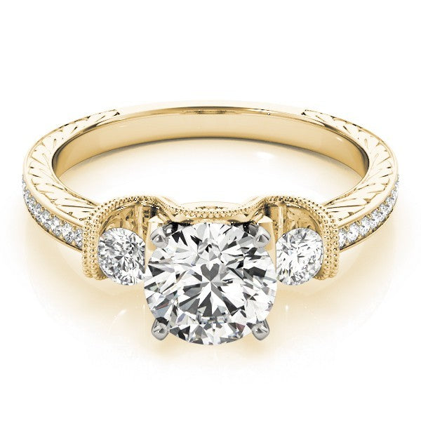 2.00Ct Round Lab Grown Diamond 3 Stone Designer Engagement Ring Platinum