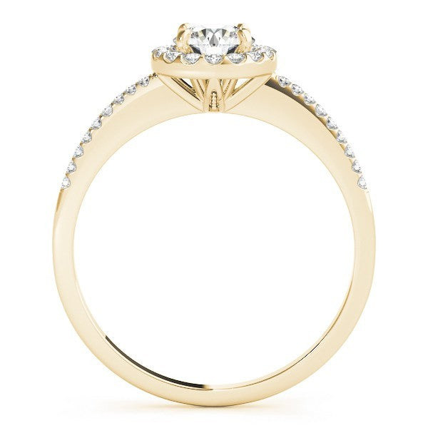 Lab Grown Round Cut Diamond Halo Engagement Ring