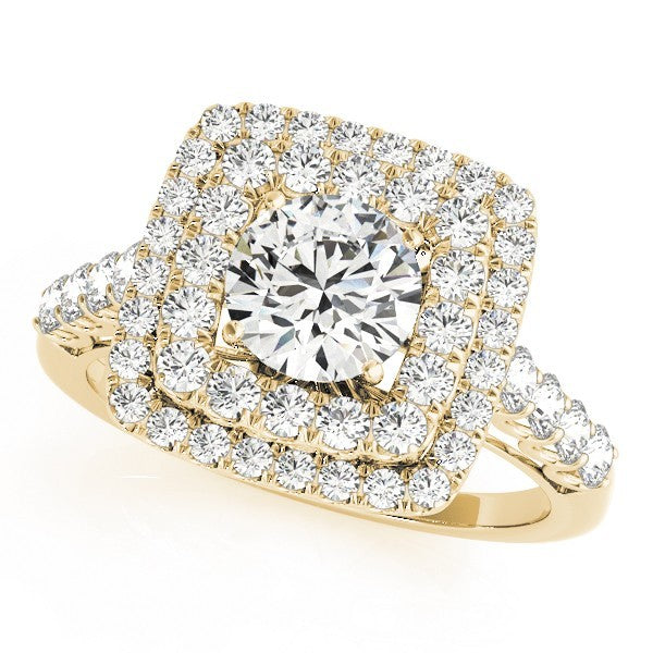 Lab Grown Round Cut Diamond Halo Engagement Ring