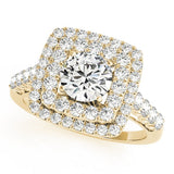 Lab Grown Round Cut Diamond Halo Engagement Ring