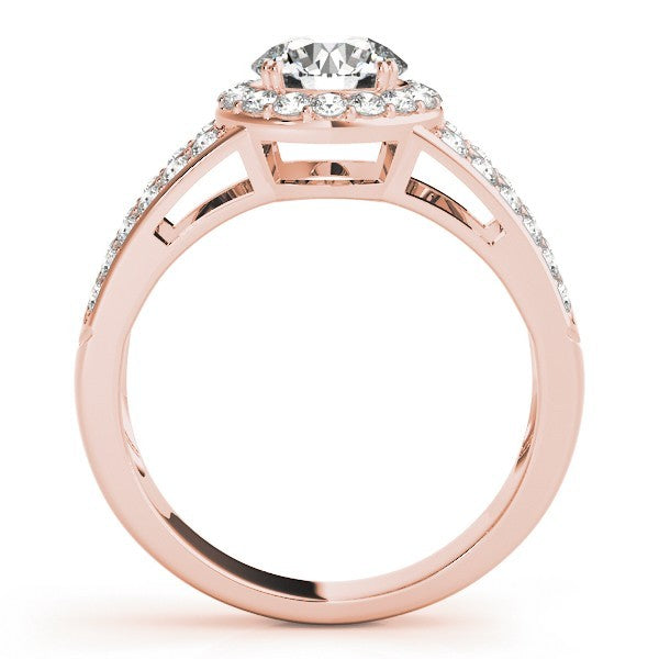 2.00Ct DE/VS Lab Grown Round Diamond Halo Engagement Ring 18K White Gold