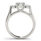 0.50Ct - 2.00Ct Lab Grown Round Diamond 3 Stone Engagement Ring Platinum