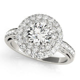 Lab Grown Round Cut Diamond Halo Engagement Ring