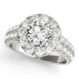 Lab Grown Round Diamond Halo Engagement Ring