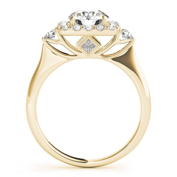 Lab Grown Round Diamond Halo Engagement Ring