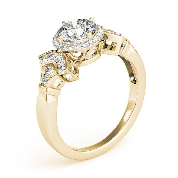 Lab Grown Round Diamond Halo Engagement Ring