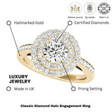 Lab Grown Round Diamond Halo Engagement Ring