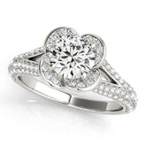 Lab Grown Round Diamond Halo Engagement Ring