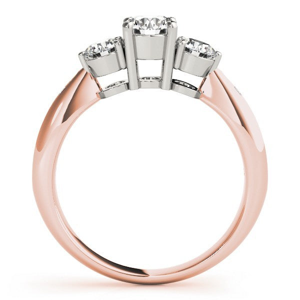0.50Ct To 2.00Ct DE/VS Lab Grown Round Diamond 3 Stone Engagement Ring Platinum