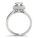 Lab Grown Round Diamond Halo Engagement Ring