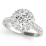 Lab Grown Round Diamond Halo Engagement Ring