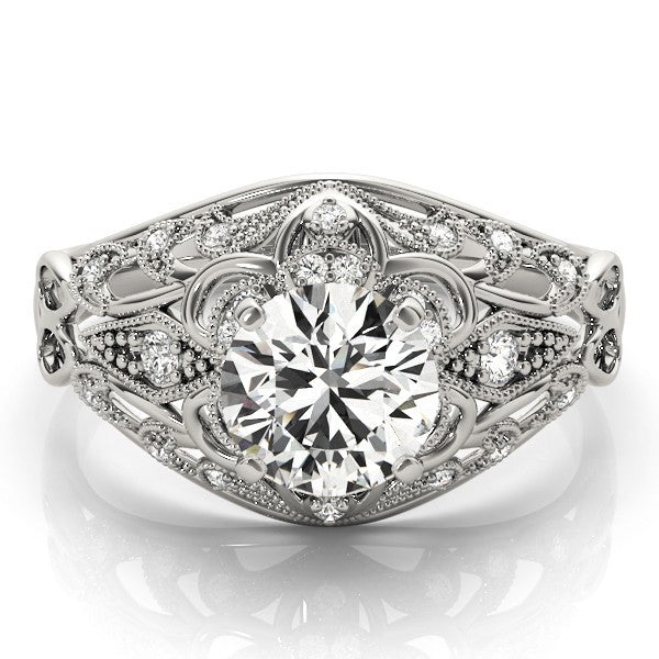 Lab Grown Round Diamond Halo Engagement Ring