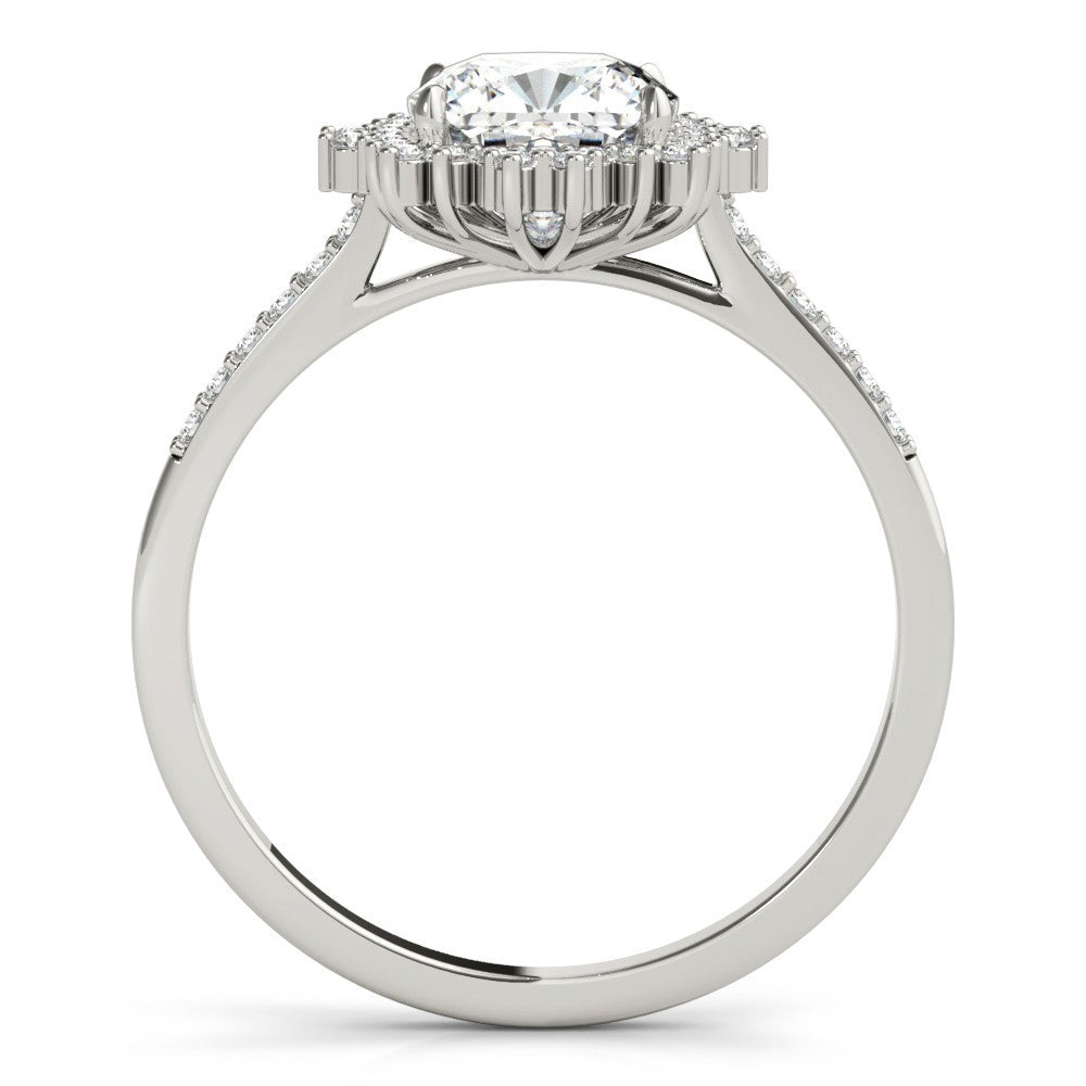 Lab-Grown Diamond Halo Engagement Ring in Platinum UK Hallmarked
