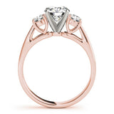 Classic Round Diamond 3 Stone Engagement Ring Platinum Lab Grown