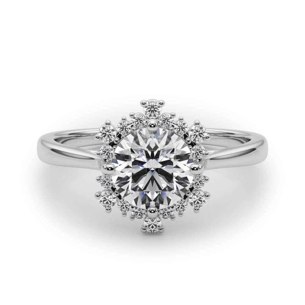 Lab-Grown Diamond Halo Engagement Ring in Platinum