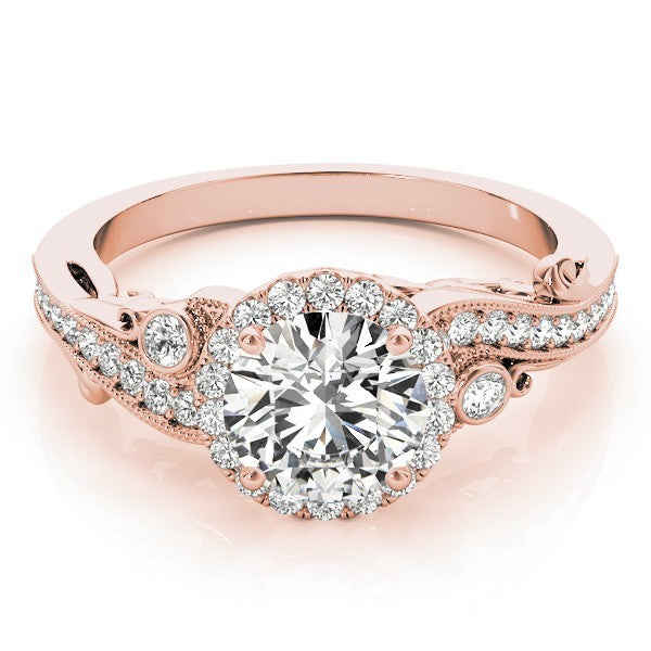 Lab Grown Round Diamond Halo Engagement Ring