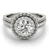 Lab Grown Round Diamond Halo Engagement Ring