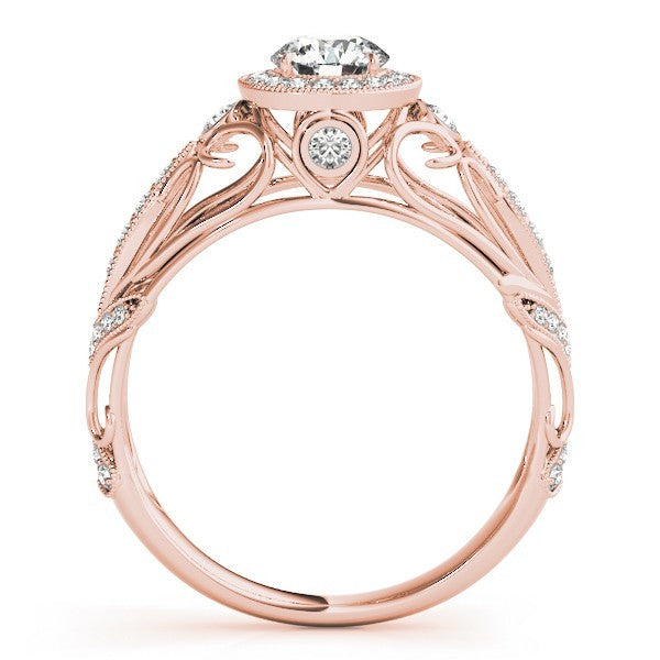 Lab Grown Round Diamond Halo Engagement Ring