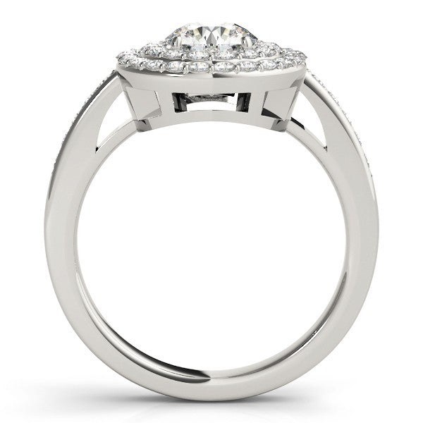 Lab Grown Round Diamond Halo Engagement Ring