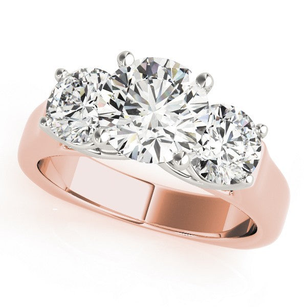 Lab Grown Platinum Diamond Three Stone Engagement Ring For Women 2CT DE/VS