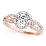 Lab Grown Round Cut Diamond Halo Engagement Ring