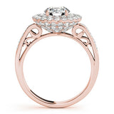 Lab Grown Round Cut Diamond Halo Engagement Ring