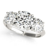 Lab Grown Round Diamond 3 Stone Engagement Ring Platinum DE/VS 2.00ct