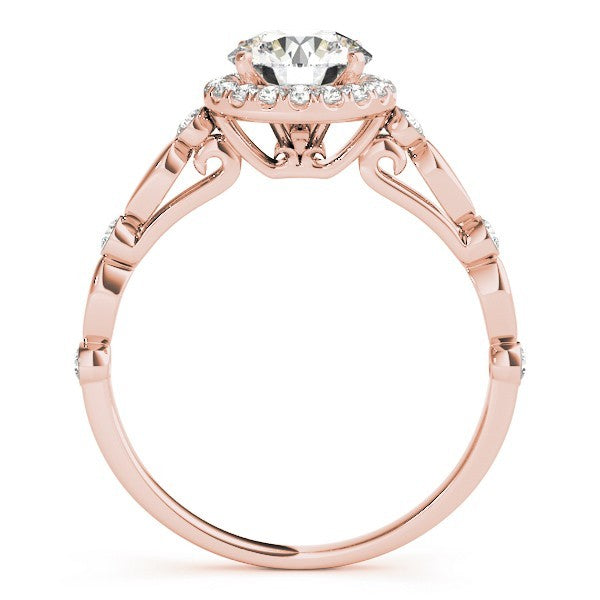 Lab Grown Round Diamond Halo Engagement Ring