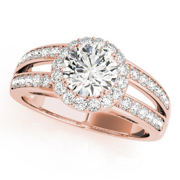 2.00Ct DE/VS Lab Grown Round Diamond Halo Engagement Ring 18K White Gold