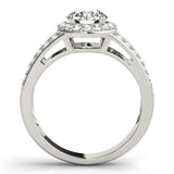 2.00Ct DE/VS Lab Grown Round Diamond Halo Engagement Ring 18K White Gold