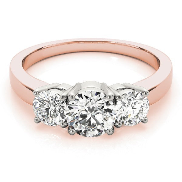 0.50Ct - 2.00Ct DE/VS Lab Grown Round Diamond Trilogy Engagement Ring Platinum